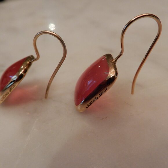 Hand Made Glass and Gold Tone Earrings - Picture 2 of 4